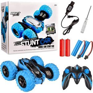 Remote Control car, Electric Race Stunt Car, LED Headlights For Kids (Blue)